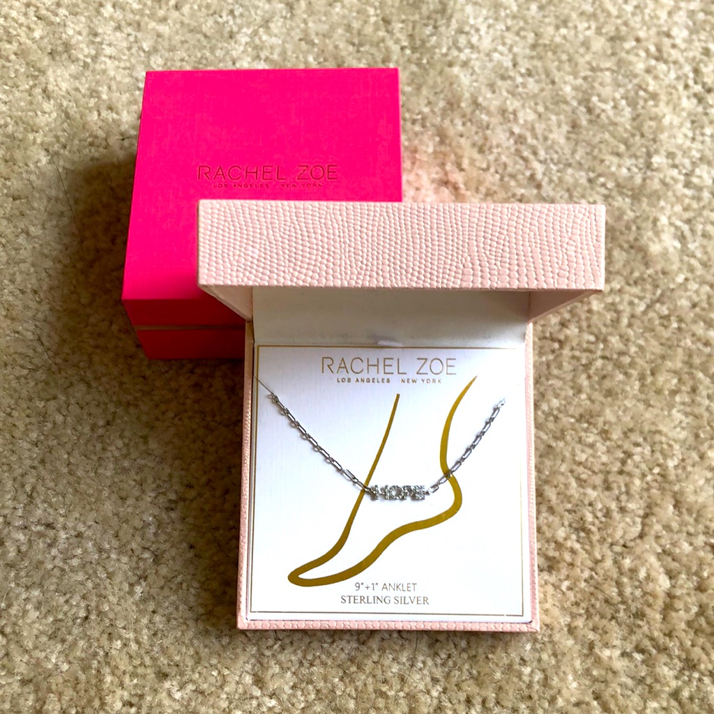 New Rachel Zoe Anklet Sterling Silver Hope Cute Mothers Day Easter Mom Wife 20$